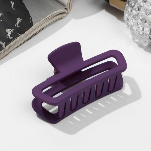 Цена за 12 шт. Крабик для волос «Матовый», прямой округление, 7.5 см, МИКС