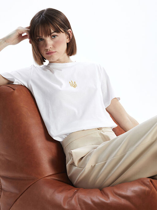 Bisiklet Yaka Nak??l? Kad?n Ti??rt