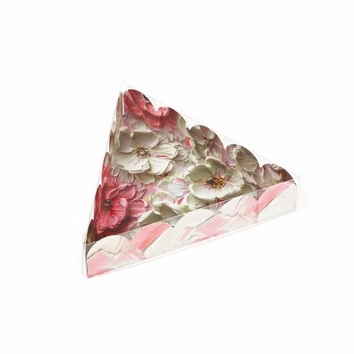 Цена за 5 шт. Коробка для кондитерских изделий с пластиковой крышкой Розовые цветы, 18?3 см