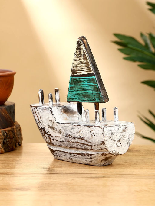 Сувенир «Кораблик», 16×6×17 см, дерево, коричнево-зелёный