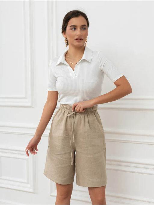 Шорты женские Лён-2 Светло-голубой - Modamica фото 31