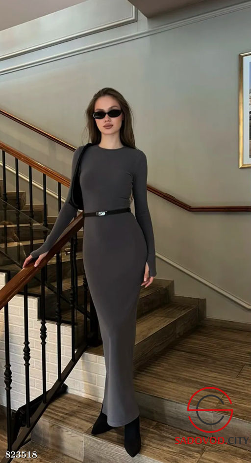 Платье женское однотонное