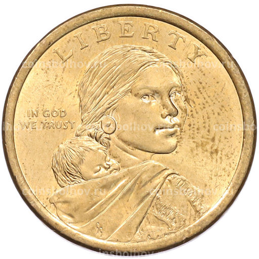 Монета 1 доллар 2010 года (D) США Коренные американцы (Сакагавея)  Великий закон о мире (Стрелы)