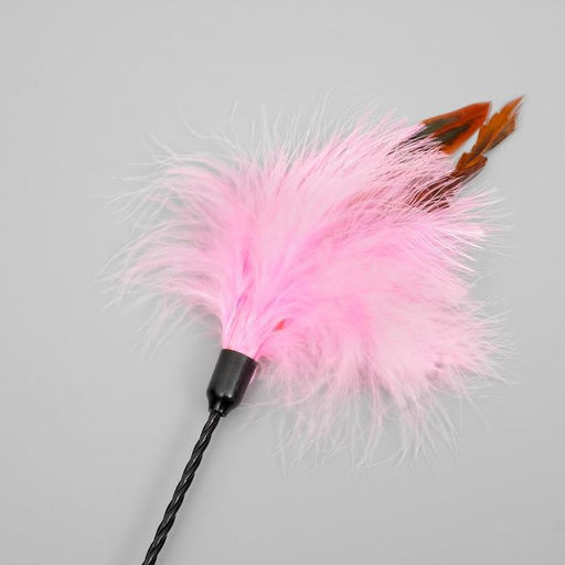 Дразнилка Пушок с ушками, двойная ручка жёсткая/гибкая, 50 см, микс цветов - Пижон фото 2