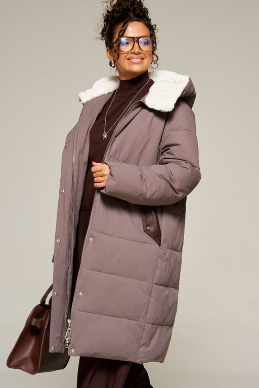 Пальто Beautiful Free 8019 дымчато-лиловый