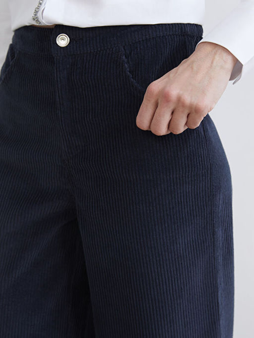 Beli Lastikli Kadife Kad?n Pantolon