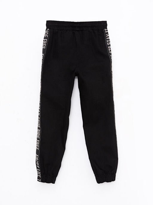 Beli Lastikli Bask?l? Gabardin Erkek ?ocuk Jogger Pantolon - Waikiki фото 2