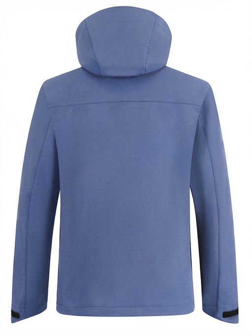 Ветровка мужская софтшелл виндстоппер с капюшоном спортивная синего цвета 9615_1S