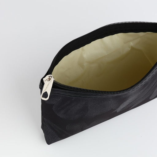 Косметичка на молнии плоская, с принтом Ромашки, чёрная - Simaland фото 3