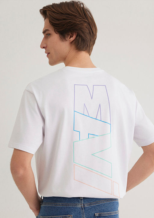 Mavi Logo S?rt Bask?l? Beyaz Tisort  фото 2