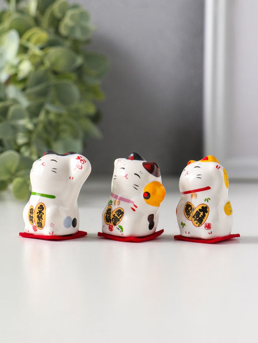 Набор фигурок керамика «Котики Манэки-нэко», 3 шт.