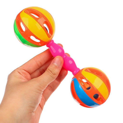 Цена за 2 шт. Погремушка Крошка Я «Яркий маракас: гантелька», от 3 мес., МИКС
