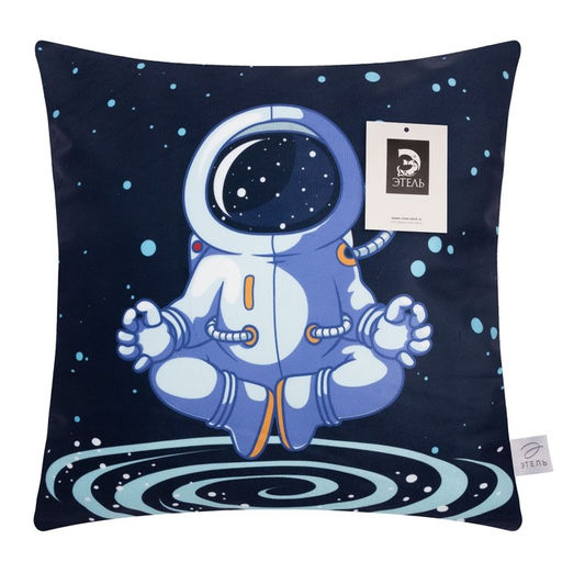 Наволочка декоративная Этель Космонавт 40х40 см, полиэстер, велюр  фото 5