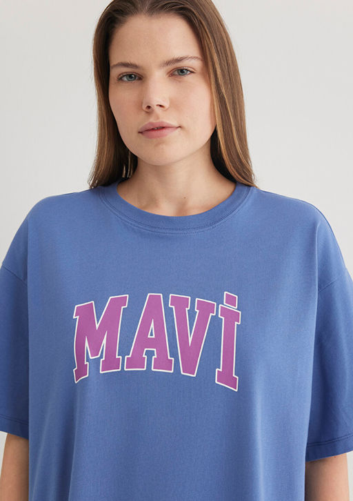 Mavi Logo Bask?l? Mavi Tisort  фото 6