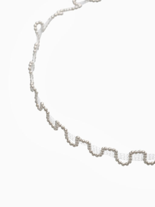 Чокер «Волна» сияющая, цвет серебро, L=30 см+7 см