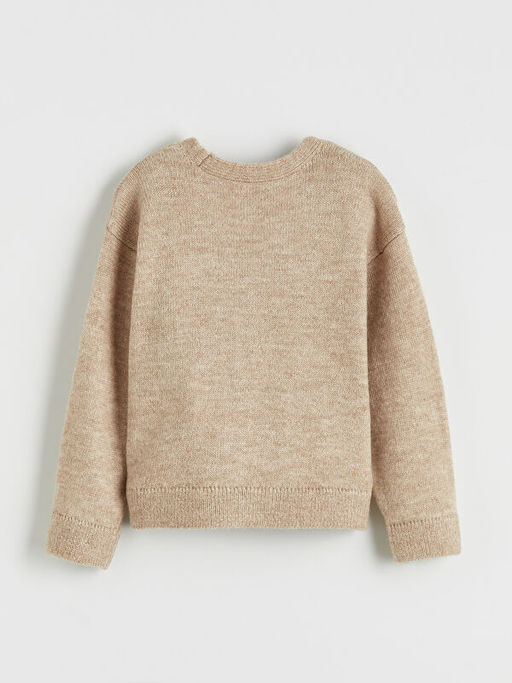 V Yaka Desenli K?z ?ocuk Triko H?rka