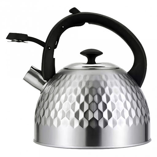 Чайник из нержавеющей стали Tea 2,6л, 22х20,5см, h24см, s0,34мм, дно s2мм, со свистком, многослойное капсульное дно, пластмассовая ручка, цветная коробка, Regent (Китай) Подходит для всех видов плит, включая индукционную - Домашняя мода фото 2