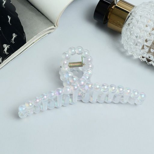 Цена за 12 шт. Крабик для волос «Хелен», петля, 11 см, прозрачный