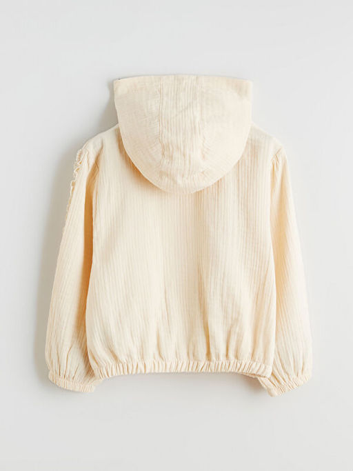 Kap??onlu Dantel Detayl? K?z ?ocuk Ceket