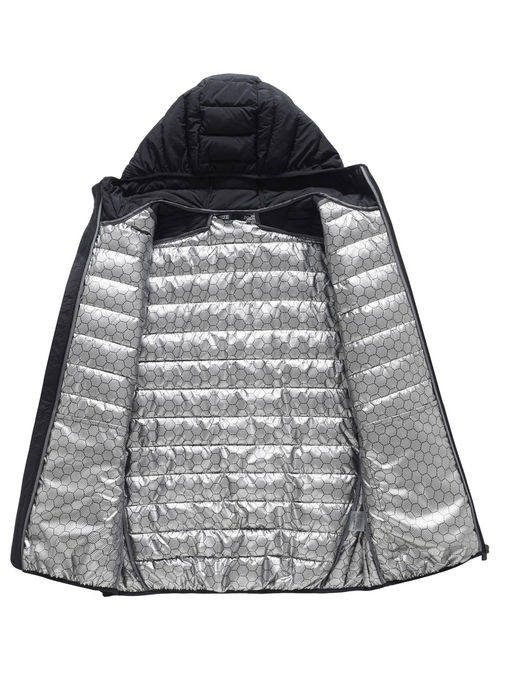 Куртка мужская стёганая с капюшоном с графеновой подкладкой черного цвета 9625_1Ch