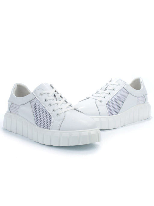 03-PDA93-1 WHITE Полуботинки спортивные женские (натуральная кожа, сетка) - No name фото 12