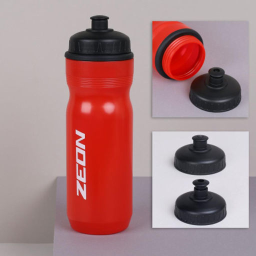 Бутылка для воды велосипедная ZEON WB066 силиконовый клапан, пищевой hi-quality PP, 750ML цвет red/уп100 - Галеонтрейд фото 5