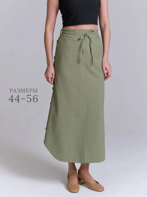 Льняная юбка на резинке лен с вискозой