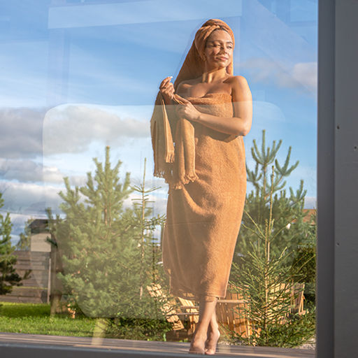 Набор махровых полотенец GINZA 2 шт. (50х90 - 1 шт., 70х140 - 1шт.), 100% хлопок, 450 гр./кв.м., Кэмел - Традиция фото 20