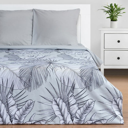 Постельное бельё Этель 2 сп Gray tropics 175х215 см, 200х220 см, 70х70 см - 2 шт