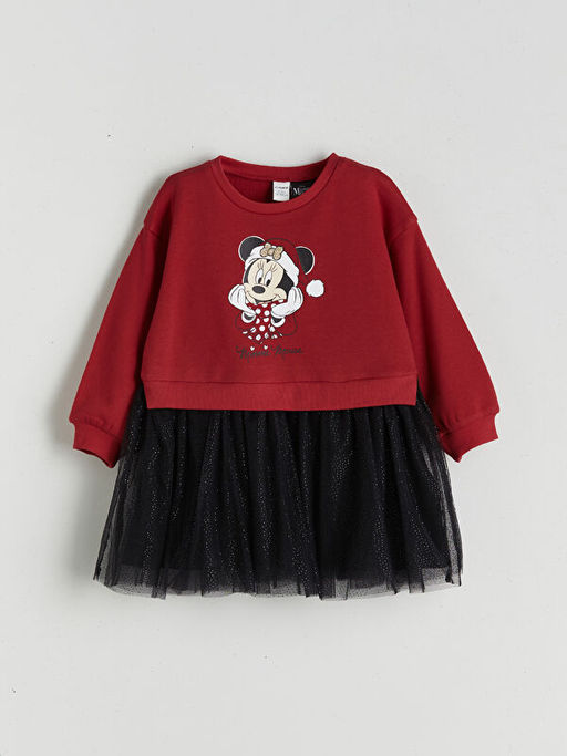 Mickey Mouse Lisansl? K?z ?ocuk T?ll? Elbise