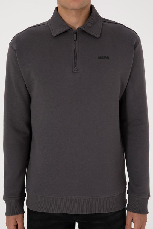 Erkek Regular Fit Yar_m Fermuarl_ Antrasit Basic Sweatshirt - U.s. polo assn фото 6