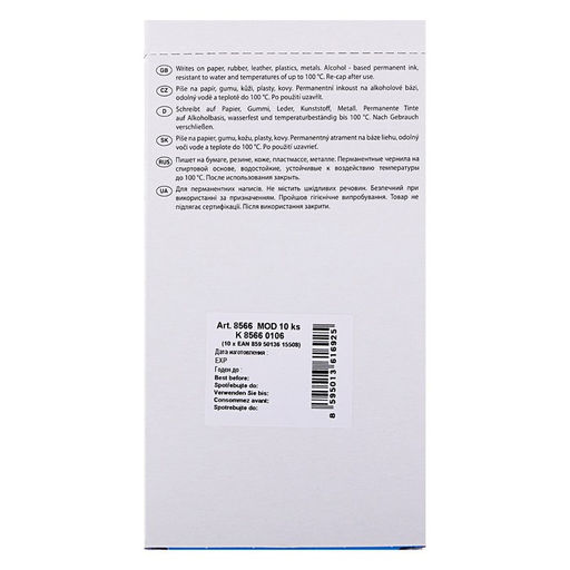 Цена за 10 шт. Маркер перманентный 5.0 мм Centropen 8566, линия 2.5 мм, цвет синий