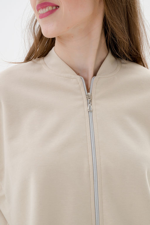 Бомбер из коттон фита песочный макси - Амадэль фото 14