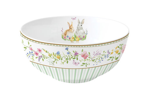 Салатник, 15х8 см, 600 мл, фарфор P, белый, Кролики и цыплята, Happy Easter Пасхальная коллекция - Easy life фото 2