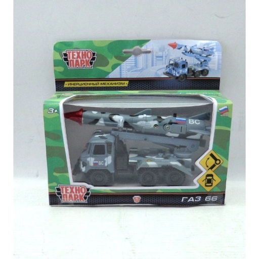 Модель металл. "ГАЗ 66 с ракетой" 12см (SB-16-78-1-WB, 392208) откр. двери, подвижная ракетная установка, в коробке