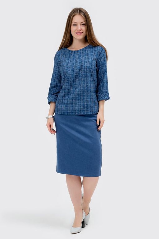 Жакет прямой синий - Odis фото 2