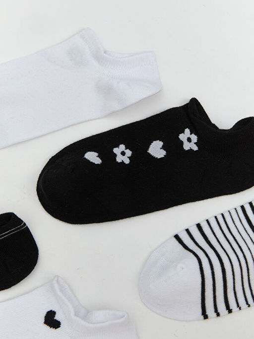 Desenli Kad?n Sneaker ?orap 5li