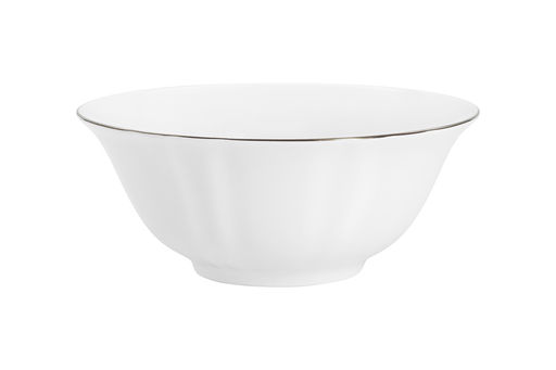 Салатник, 14х6см, 400 мл, фарфор F, белый, с серебристым кантом, Lotus silver