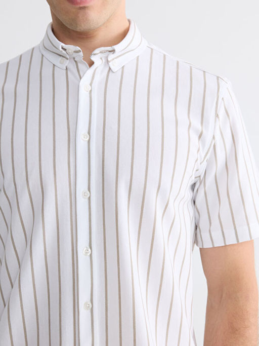 Regular Fit ?izgili Oxford Erkek G?mlek