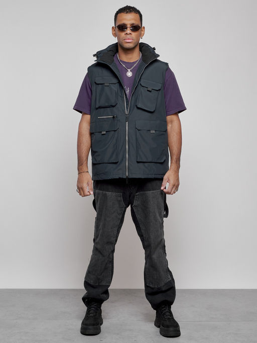 Куртка - жилетка трансформер 2 в 1 мужская зимняя темно-синего цвета 2409TS - Mtforce фото 15