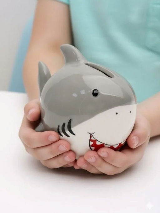 Копилка керамическая Акула/Shark, grey (15х8,5 см)