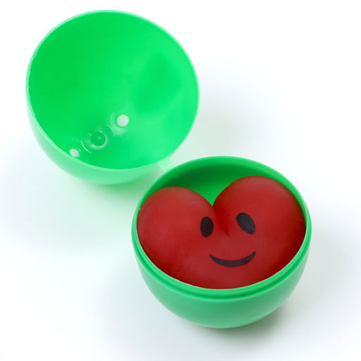 Цена за 12 шт. Антистресс сквиш мялка с сюрпризом «Сердце» в яйце, в шоубоксе