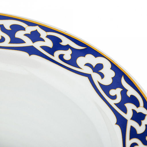 Тарелка мелкая фарфоровая "Синяя пахта" д240мм, h35мм, гладкий край (Россия)