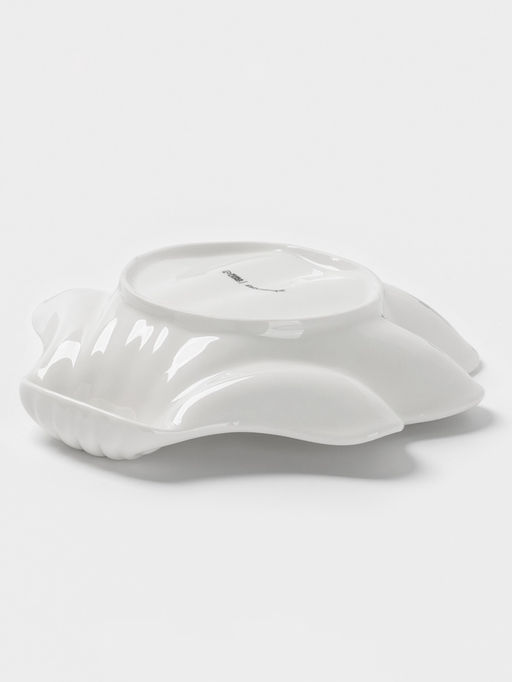 Блюдо для подачи ракушка Доляна White Label, 21.5×21×5.5 см, фарфор, белое