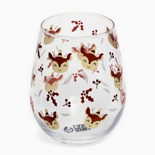 Стакан стеклянный новогодний Оленята, 620 мл