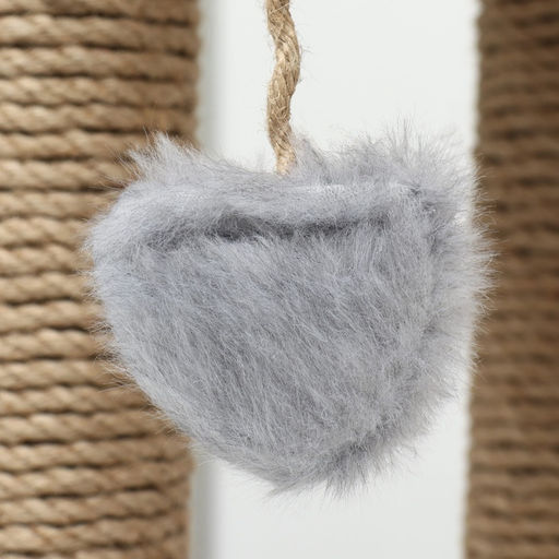 Когтеточка Ротонда с игрушкой, джут 35 х 35 х 50 см, серая - Пижон фото 11