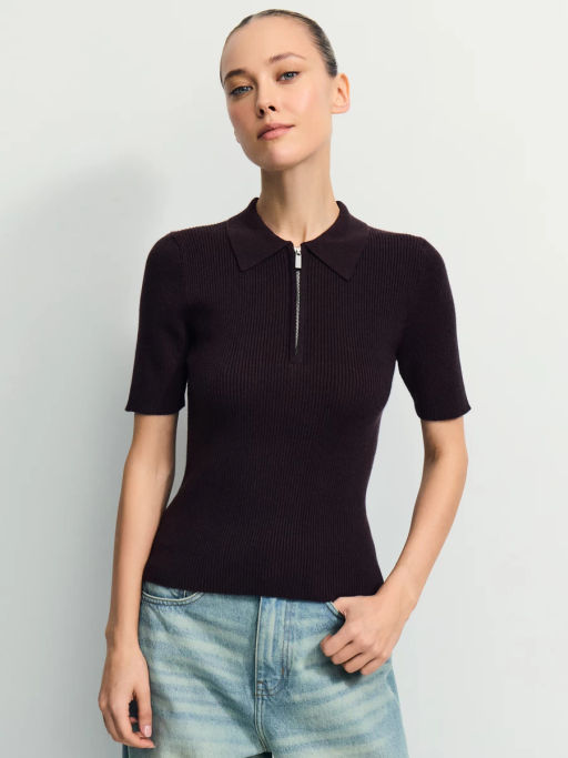 Джемпер в рубчик с молнией / Zarina фото 3