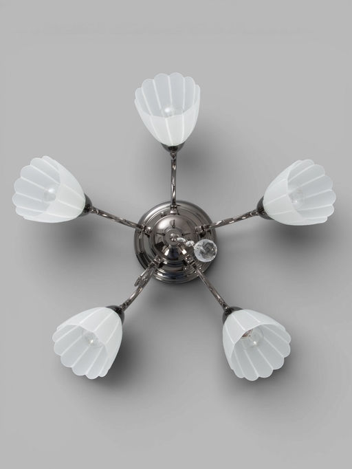 Люстра ЭкономСвет 4671/5AN, 5×40 Вт, E27, 55×55×33 см, цвет чёрный хром