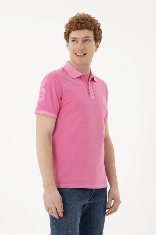 Мужская розовая базовая футболка - U.s. polo assn фото 3
