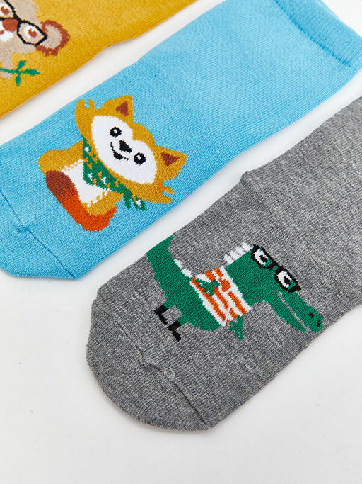 Desenli Erkek ?ocuk Soket ?orap 3l?